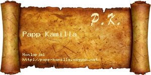 Papp Kamilla névjegykártya
