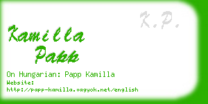 kamilla papp business card